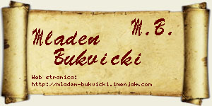 Mladen Bukvički vizit kartica